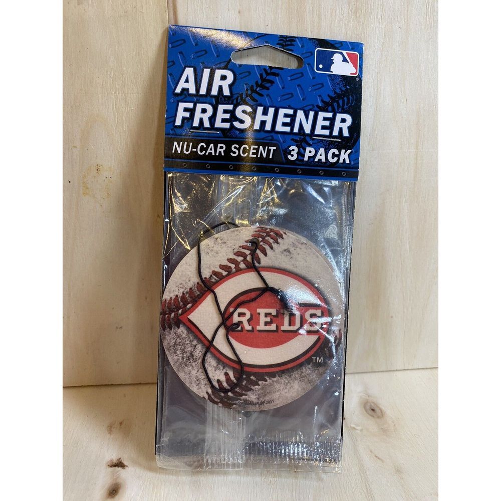 Cincinnati Reds MLB Baseball Air Freshener 3 Pack New Car Scent‎ NEW